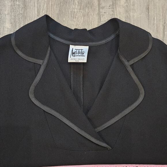 Angelo Tarlazzi Paris Dress Size 10 Collared 3/4 Pleated Sleeves Pockets Shift - Picture 4 of 13